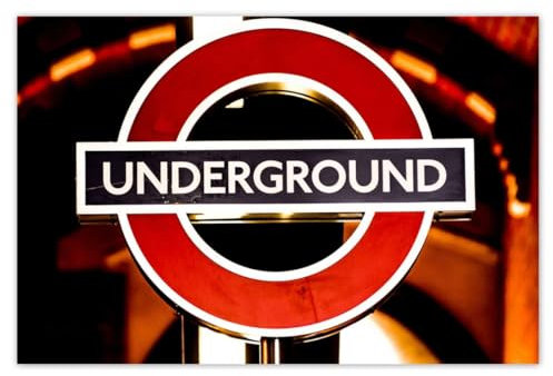 Wandsticker Dekor Foto Aufkleber 60x40cm U-Bahn Schild Nr. H7367M_NS1E