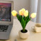 Tulpe Nachtlicht mit Keramikvase, Tulpe Lampe Tisch, Simulation Tulpe LED Tischlichter für Haus Wohnzimmer Desktop Dekor, Geschenke für Freunde (Rosa)