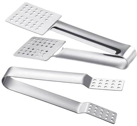 2 pinzas de té, pinzas de acero inoxidable, prensa de bolsas de té, herramientas para beber té, pinzas para bolsas de té, pinzas de hielo, pinzas para alimentos, herramientas de cocina