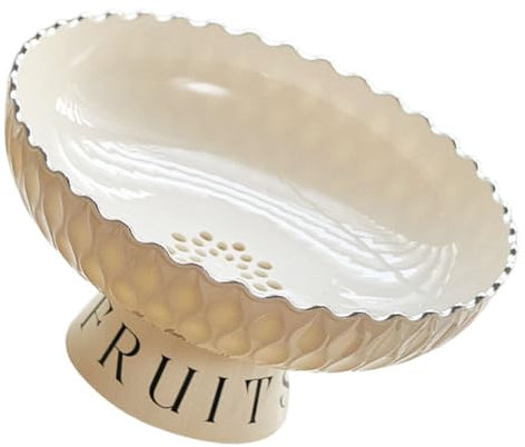 Warmhm Obstschale Mit Fuß Keramik-Obstteller Sockelschale Futternapf Dessertteller Obst-Serviertablett Kuchenständer Snackhalter Schnupperschalen Küchentheke Hochzeit Party