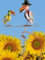 POMMERNTRAUM ® | Vogelwippe Windspiel Gartenstecker Gartendekoration Gartenkunst Metall Prof. Dr. Rabe Vogel Vögel Raben (Rabe + Sohn auf Blatt)