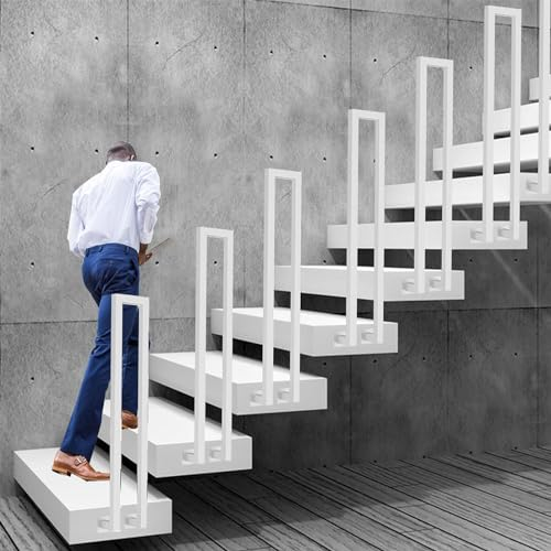 LQSYBHD Treppen Handlauf Geländer, U-förmiger Treppenhandlauf, Moderner Treppenhandlauf für Innen, Treppengeländer für ältere, Kinder, Modern Metall Dekoratives Geländer für 1 Stufen(Size:55cm/21.7in)