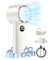 Jumkeet Portable Handheld Fan 100 Speeds, Mini USB Fan Rechargeable Battery 2400mAh, Desk Fan with LED Display, Electric Sport Fan with Base, Personal Cooling Fans for Home Office Outdoor Travel-White