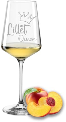 Gravur-Max Lillet Glas Leonardo Weinglas mit Gravur Lillet Queen mit einer hochwertigen Gravur Weißweinglas Leonardo Puccini 560ml