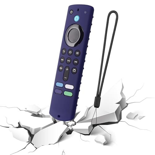 Silikon Hülle Für Fire-TV-Stick 4K | Schutzhülle Für TV Fernbedienung | Stoßfeste Fernbedienungs Schutzhülle Mit Trageband | Schutzhülle Für Fernbedienung rutschfeste Für Fire-TV-Stick 4K