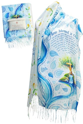 Seed of Life Gebetsschal – Psalm 1 – weich, leicht, 71,1 x 177,8 cm, christliches Geschenk für Frauen, Bibelvers für Hingabe