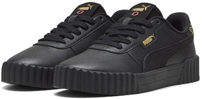 Puma Women's Carina 3.0 Animal Flair Sneaker, Puma Black Puma Gold, 37.5 EU