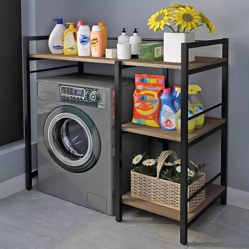 washing machine rack shelfOver The Dryer Storage Shelf, Over Washing Machine Storage Rack, Over Washer and Dryer Shelves, for Living Room, Restroom, Laundry(Black,100cm)