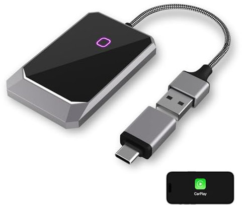 2024 Neuste Modell Wireless Carplay für ios, Neues UpgradeTragbarer ios Wireless Carplay, Adapter Konvertiert Kabelgebundenes CarPlay in Drahtloses, für Alle OEM Wired CarPlay Cars, Plug & Play