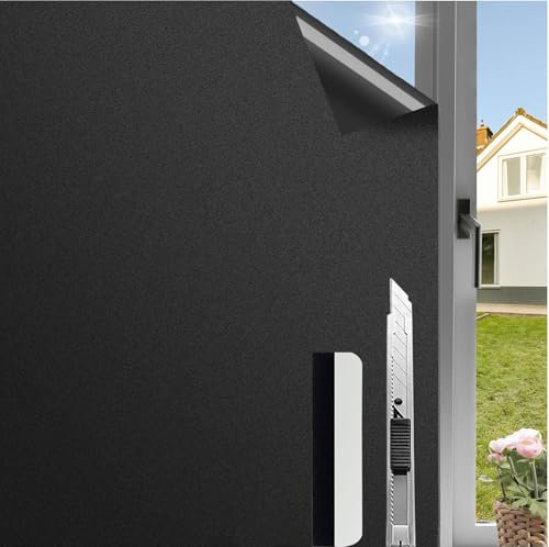 Antrect Film Dépoli Fenetre Filtre Fenetre Anti Regard, Film Occultant Fenêtre 40x200cm Cache Fenetre Adhesif Anti Regard pour Salle de Bain Chambre Salon Bureau