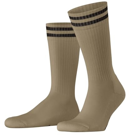 FALKE Men's Leake Street Socks Breathable Climate-Regulating Odour-Neutralising Wool Cashmere Mid-Calf Length Plain 1 Pair