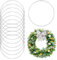 10 Stück Metallringe zum Basteln, 20cm Silber Metallring, Traumfänger Ringe, Deko Ringe zum aufhängen, Drahtringe zum Basteln, Metall Ringe Deko für Hochzeitskränze, Wandbehänge Deko, Blumen Reifen