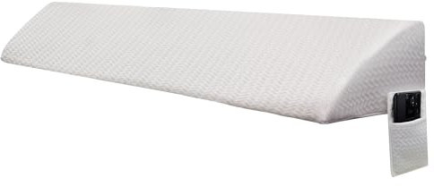 LELEFIDO Cojín en Cuña – Relleno para Espacios en la Cama de Espuma de Alta Densidad, Cojín de Lectura con Bolsillos Laterales, Ideal para Cubrir el Espacio Entre el Colchón y el Cabecero