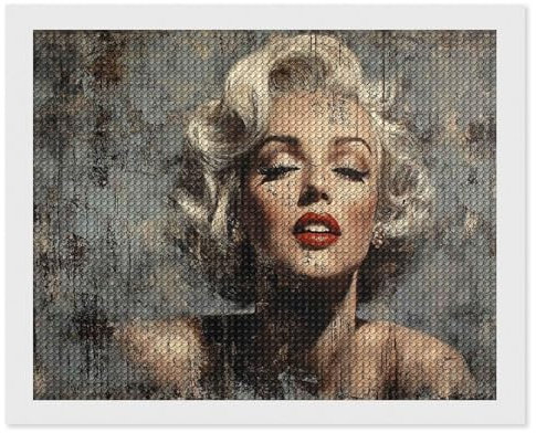 Diamond Painting Kits for Adults,5D DIY Marilyn Monroe Diamond Art Kits for Beginners Round Full Drill Painting with Diamonds Gem Art And Crafts for Home Wall Decor Gift 40 * 50cm