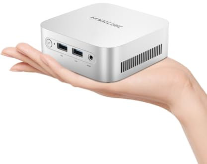 Magcubic Mini PC N150 (4C/4T, bis zu 3,6GHz) Unterstützt mini pc Windows 11 8GB RAM 512GB M.2 SSD,Mini Computer 4K@60HZ UHD Dual Display HDMI+DP Dualband WiFi/BT4.2/RJ45/für Geschäft Heimkino