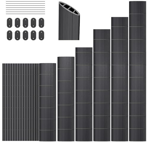 INMOZATA PVC Sichtschutzmatte 100x300cm mit Dreifach Verstärkung Innen, Balkon Sichtschutz Garten Zaun Sichtschutz mit Kabelbindern,Windschutz Wasserdicht ohne Bohren für Balkon Garten Terrasse-Grau