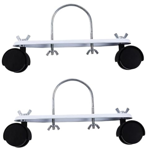 Jeorywoet Pieds du radiateur, Supports de radiateur 2pcs en Acier en Carbone Support Heavureux Chauffage électrique Universel pour Mobile, Roue Noire