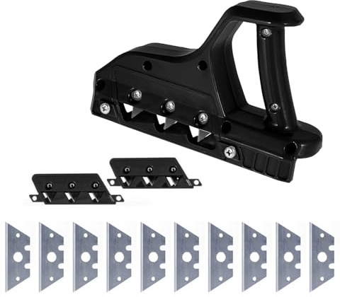 Plasterboard Quick Cutter, Drywall Edge Chamfer 45° & 60° Woodworking Hand Planer with 10 Blades for Gypsum Board, Cork Board (Black)