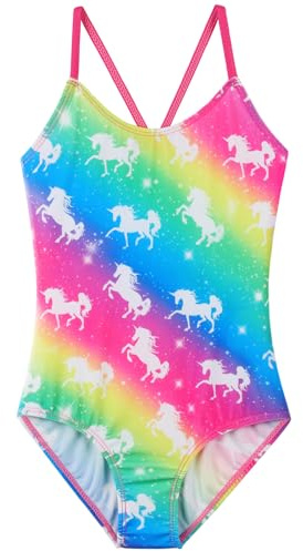 ZNYUNE Costume intero da bambina ad asciugatura rapida, protezione UV