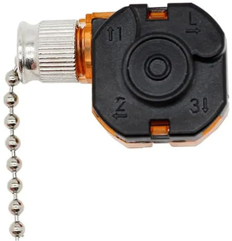 Fan Switch for Ceiling Fan 3 Speed, Ceiling Pull Chain Switch, 4 Wire 3 Speed Control Replacement Parts Compatible with Fans Wall Lamps