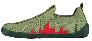 Affenzahn Hausschuh Knit Flinky zum Reinschlüpfen rutschfest, flexibel, leicht für Kindergarten und Kita Größe 21-32 Drache - Grün