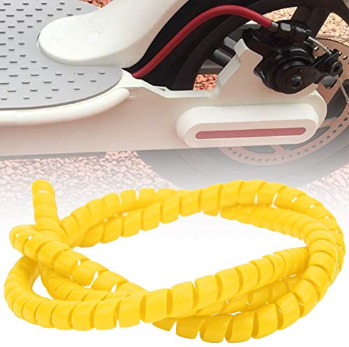 MasYosh Bremsleitungs-Spiralschlauch, Kabelschutz für E-Roller, Gelb | Abriebfeste Hülle, 360° Vollumwicklung, Flexibles Schutzrohr