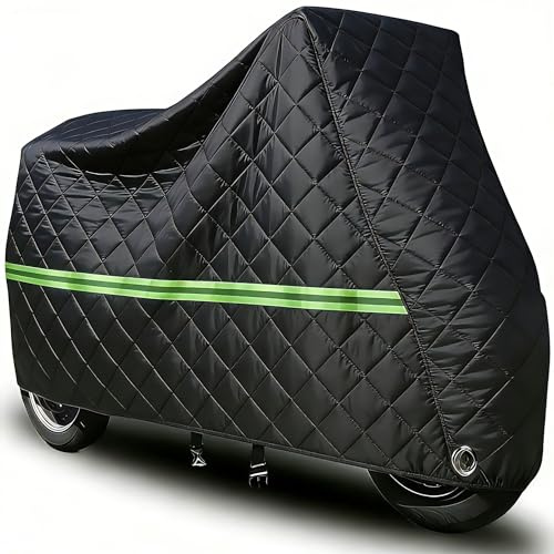 Housse Anti-grêle Moto pour Harley-Davidson FLSTC Heritage Softail Classic Peace Officer | Hivernale Bâche Robuste avec œillet pour Cadenas et Doublure& Anti-Poussière/avec Fermeture Anti-Vol&Bandes