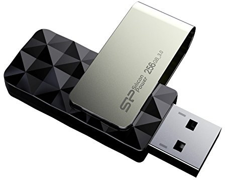 Silicon Power Blaze B30 256 GB USB 3.0 (3.1 Gen 1) Type Black, Silver USB Flash Drive – USB-Sticks (256 GB, USB 3.0 (3.1 Gen 1), Type, Sleeve, 14.8 g, Black, Silver)