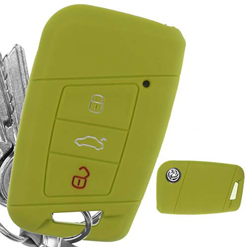 KEYLESS Schlüssel Hülle Grün Kompatibel mit VW Passat B8 Arteon Skoda Kodiaq