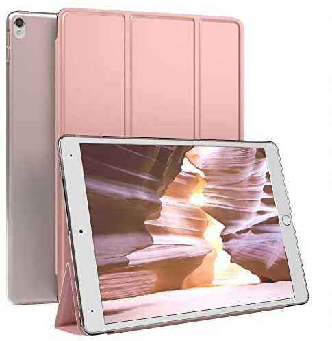 EAZY CASE Smartcase Tablet Hülle kompatibel mit iPad Pro 10,5 Zoll mit Standfunktion, Schutzhülle mit Sleep und Wake Funktion, Tablet Case, Tablet Klapphülle aus Kunstleder, Rosé-Gold
