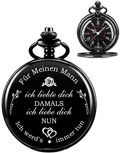 ManChDa Taschenuhr für Ehemann, Taschenuhren mit Kette für Herren, Geschenk zum Jahrestag, schönes Geschenk für Familie