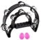 EASTROCK Tambourine Half Moon Tamburin,Hand Halbmondförmiges Schellenring mit 20 verchromte Schellen für Anfänger.Schlaginstrument Musik Zweireihige Metall Jingles für KTV Party(Doppel,Schwarz)