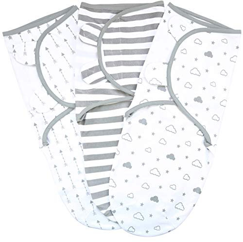 Mama Cheetah Pucksack Baby, Wickeltuch für Säuglinge (3-6 Monate), verstellbares Wickeldecke für Neugeborene, 3er-Pack Pucktuch, 100% Bio-Baumwolle Swaddle Decke