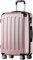 BEIBYE Hartschalen-Koffer Trolley Rollkoffer Reisekoffer Handgepäck 4 Rollen (M-L-XL-Set) (Rosa Gold, L)