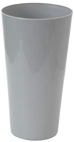 Macetero redondo de 33 cm de alto, color gris