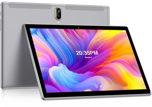 FEONAL Tablet 10 Zoll Android 11, 4G LTE Tablet PC Mit 2 SIM 1 SD Slot 4GB RAM 64GB ROM 128GB TF Mit Tastatur Maus Stift, 6000mAh Akku, Octa-Core 1.6Ghz, 1080 FHD | Wi-Fi | GPS | Bluetooth - Grau