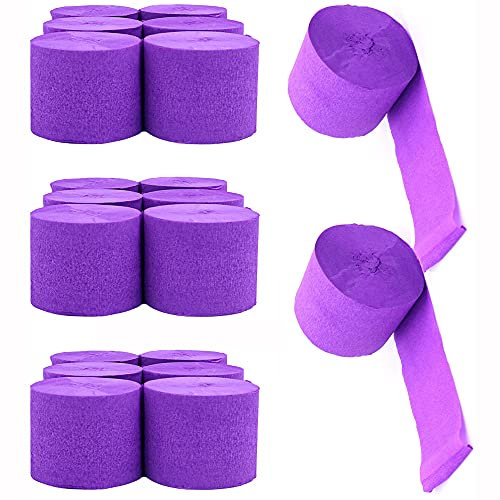 ANCLLO 20 rollos de papel crepé de 3,5 cm x 10 m, serpentinas para colgar telón de fondo (morado claro)