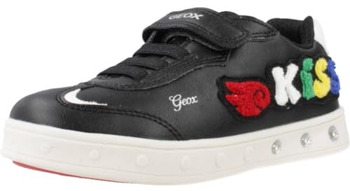 Geox Mädchen J Skylin Girl C Sneakers, Black Red, 29 EU