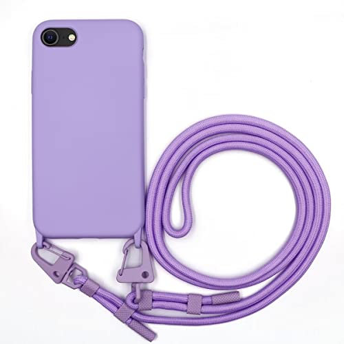 GoodcAcy Crossbody Lanyard Phone case for iphone 6/iphone 6S, Silicone Phone Cover with Adjustable Necklace Strap Soft Belt Neck Cord Lanyard Shockproof Protective Case for iphone 6/iphone 6S- purple