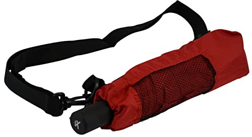 iX-brella Trekking XL Taschenschirm 115 cm groß mit Umhängetasche dark red