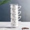 Winlauyet 200ml Set of 4 Porcelain Cappuccino Espresso Cups with Chrome Rack Holder Coffee Tea Cup (White)