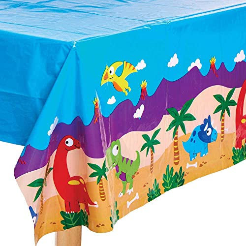 Baker Ross FC981 Abwischbare Dinosaurier Tischdecke - 1 Stück, Partytischdecke für den Kindergeburtstag