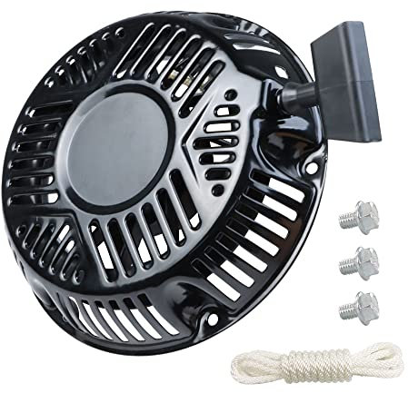 WOTIAN Démarreur à rebond 797747 Briggs and Stratton Kit de démarrage pour générateur 420 cc 6 trous avec corde de 160 cm Noir