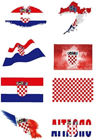 Kroatien Flagge Temporäre Tattoos Für Fußballspiele Weltmeisterschaft National Flagaufkleber Für Ballspiel -Tattoos Auf Arm Face Für Kinder Erwachsene
