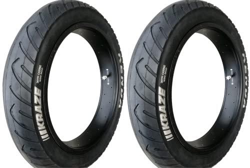 2 Reifen Kenda Kraze 20 x 4.00 20 x 4 1/4 für Fahrrad Fat Bike Straßenreifen (schwarz mit weißer Aufschrift)