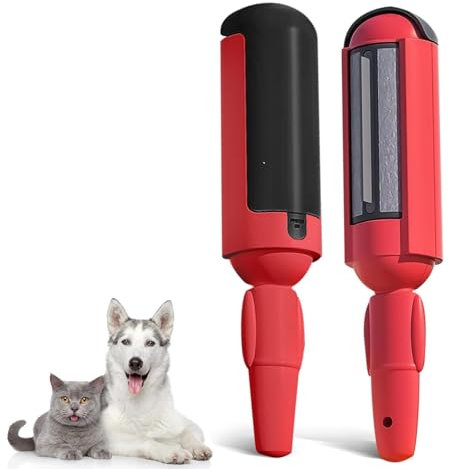 Brosse Anti Poils Chien,Brosse Adhésive pour Animaux Domestiques Rouleau Anti Poil Chat, Anti Peluches pour Poils d'animaux, Aussi pour Nettoyer La Laine des Lits Et des Pulls