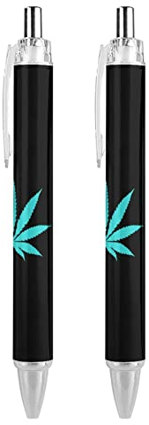 SJOAOAA Weed Leaf Kugelschreiber mit schwarzer Tinte, glattes Schreiben, Kugelschreiber für Büro, Schule, 4 Stück
