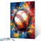 Walarky Graffitic Baseball Digitales Malen nach Zahlen-Set, 40,6 x 50,8 cm, Leinwand, Ball, Sport, DIY-Ölgemälde für Erwachsene, mit Pinseln und Acryl-Pigmenten, bunte Pop-Art für Heimdekoration,