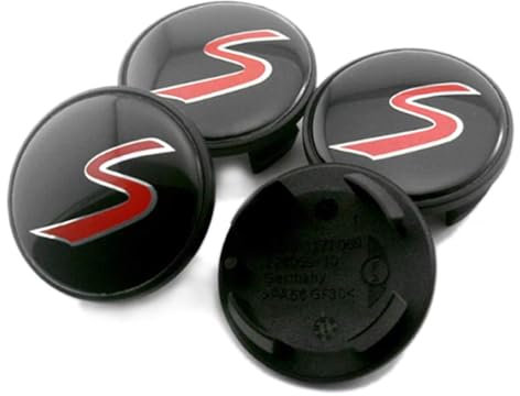 4 Stück Auto Radnabenkappen für Mini Cooper S Emblem R53 R56 Center Wheel Caps Hub Badge 54MM, Nabendeckel Felgendeckel Wasserdicht Staubdicht Radmittenabdeckung für Dekoration von Automobilen Rad