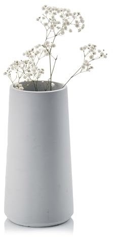 Beske-Manufaktur Vase 'Eiskar', handgefertigte Vase aus Beton | in 3 Größen | in 5 Farben | Handarbeit aus Deutschland (L, Hellblau)